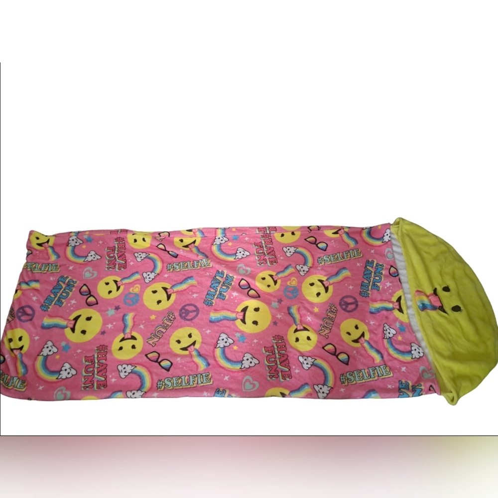 TWEEN GIRL JUSTICE Sleep sack fleece selfie emojis hooded slip in slumber party